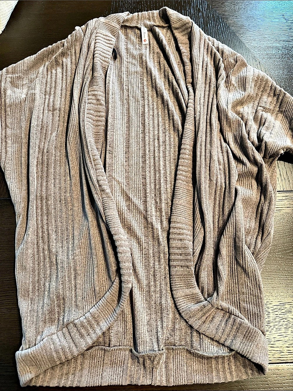 Pixie & Rose Open-Front Knit Cardigan in Brown Like New